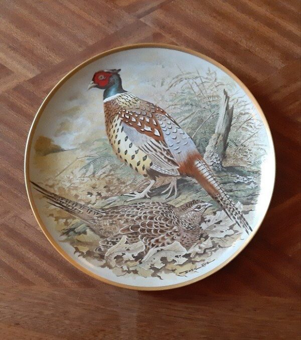 Lot De 9 Assiettes, Franklin Porcelaine, Collection Game Birds Of The World