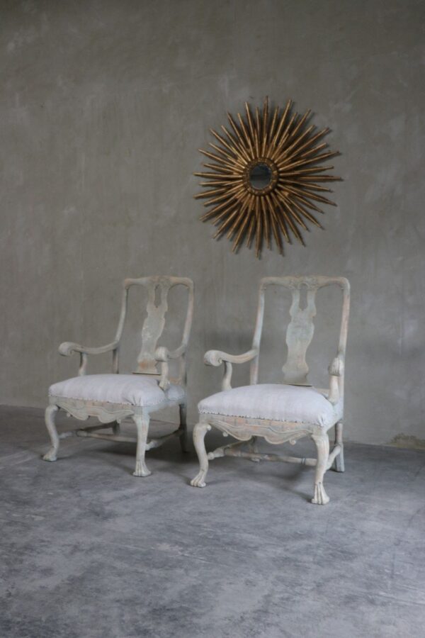 Paire De Fauteuils Gustavienne