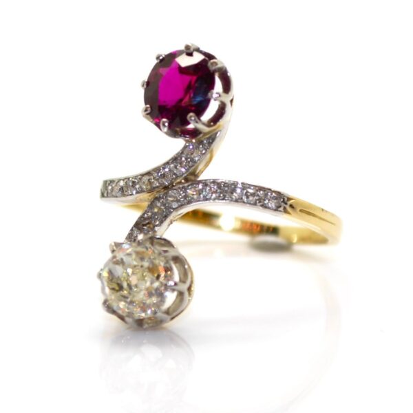 Bague Toi Et Moi Diamant Et Rubis