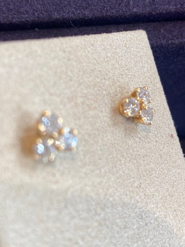 Boucles d'Oreilles Or & Diamants Motif Trefle