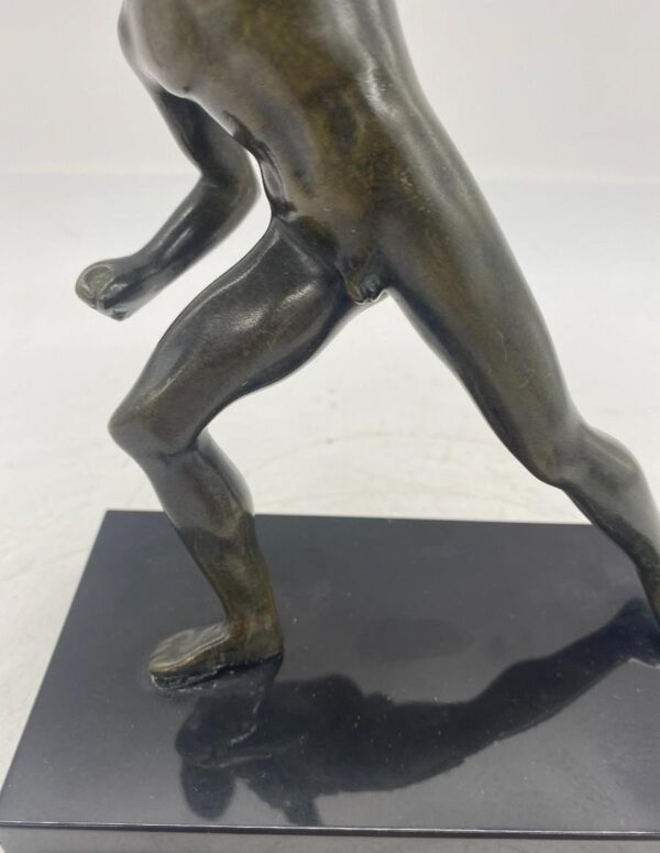 Sculpture De Guerrier Grec En Bronze Avec Pied En Marbre – Eccole Francaise, C.1920