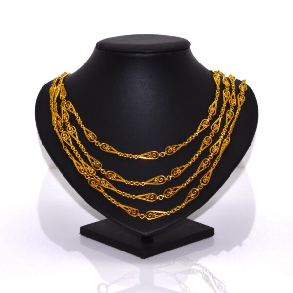 Collier Draperie Ancien En Or Jaune